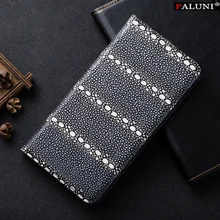 High Quality Genuine Leather Case Cover For Apple iPhone 7 / 7 Plus Flip the bracket Pearl Fish Texture Case+Free Gifts