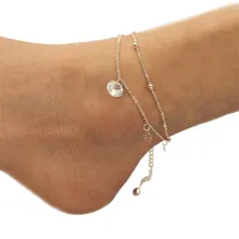 2017 Mejor Precio 1 UNID Moda Mujeres Rose Pulsera Tobillera Sandalias Descalzas Joyería Del Pie de Playa