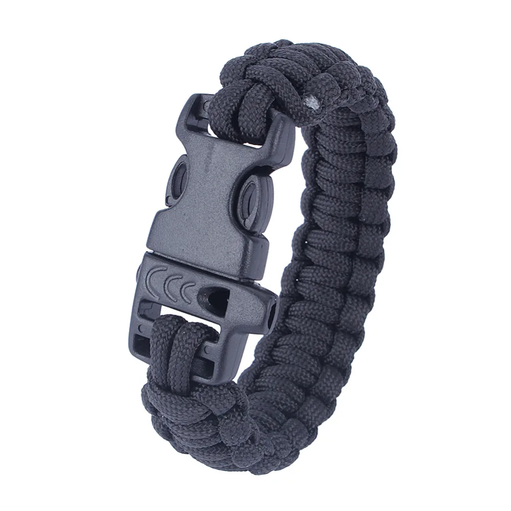 

Outdoor Camping Paracord Parachute Cord Emergency Survival Bracelet Rope With Whistle Buckle