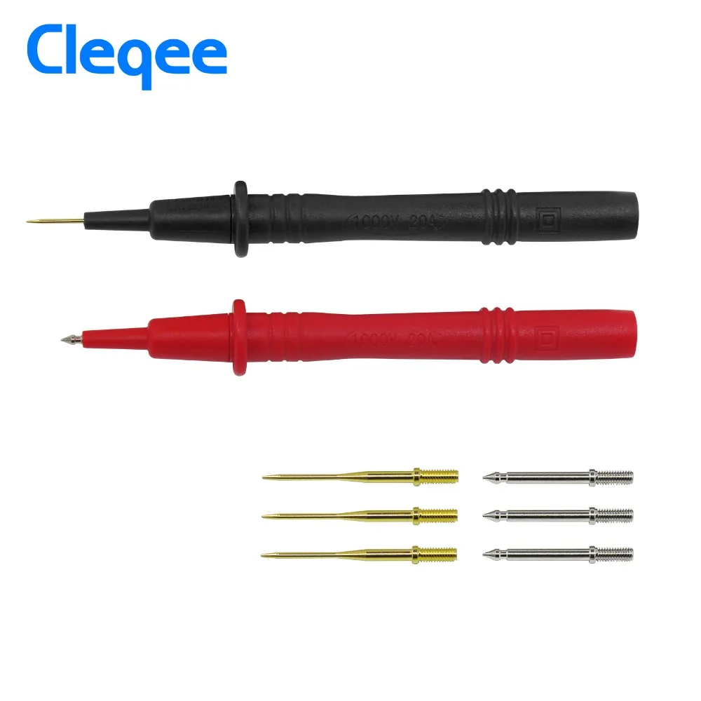 Cleqee P8001 2 шт. мультиметр зонд Сменные позолоченные иглы тестовые зонды для мультиметр