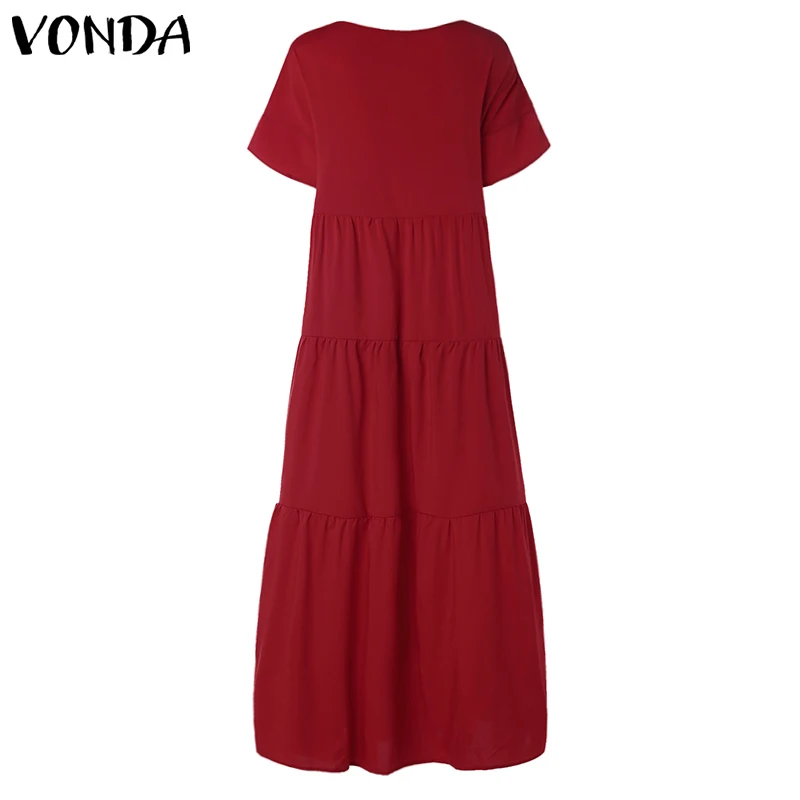 VONDA, платье для беременных, летнее, винтажное, длинное, макси платье, линия-а, плиссированное, Vestidos Pregnants, одежда, Удобный сарафан для женщин