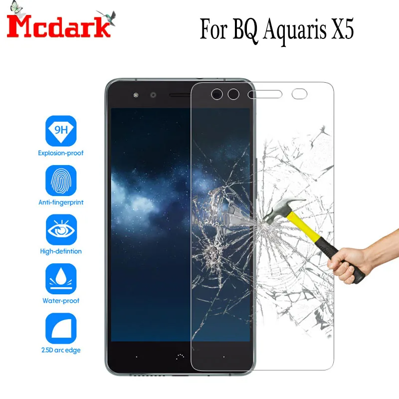 Mcdark 2.5D с уровнем твердости 9H закаленное Стекло для BQ Aquaris X5 Экран протектор 5 0