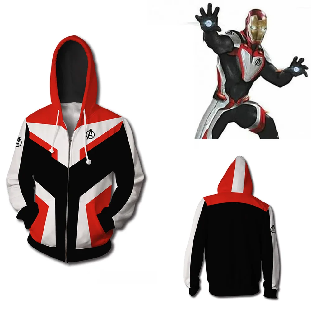 Avengers Endgame Quantum Realm Sweatshirt Jacket Advanced Tech Hoodie Cosplay Costumes 2019 new superhero Iron Man Hoodies suit |