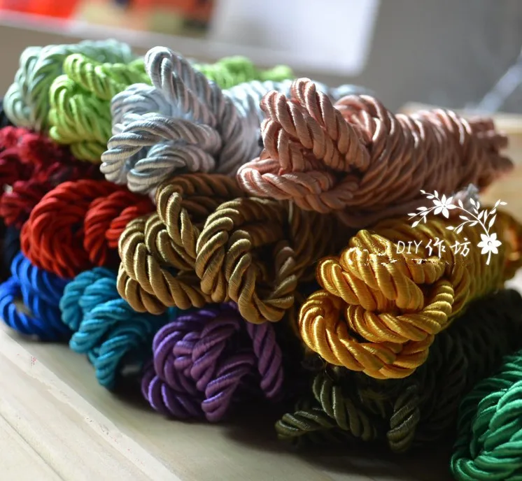 

32 colors stunning twisted rope 5mmx 90m curtain tieback string hang tag cord DIY accessory decorating free shipping wholesale