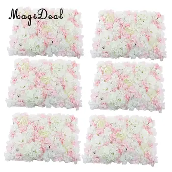 

6 Pieces Artificial Flower Wall Panel Wedding Venue Background Decor 60 x 40cm