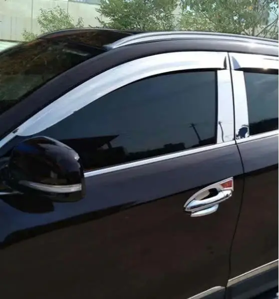 

stainless steel Window Visor Shade Vent Rain Deflector Cover For Nissan Qashqai 2016 2017 2018 2019 Car styling