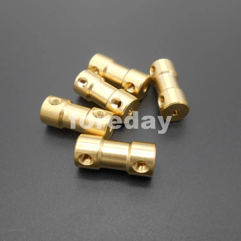 

5pcs Brass Shaft Motor Flexible Coupling Coupler Total length 20mm 2.3 TO 5MM +2 Spanners*FD191X5(5P+2spanner)