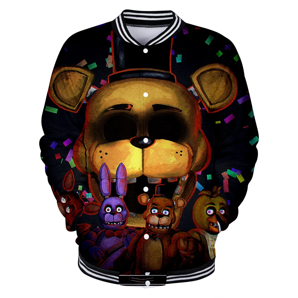 LUCKYFRIDAYF 2018 3D Five Nights at Freddy бейсбольная куртка с принтом черепа Лидер продаж