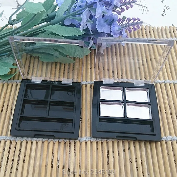 50pcs/lot Square Case of Eyeshadow Box, DIY Cosmetic Package, 4grids