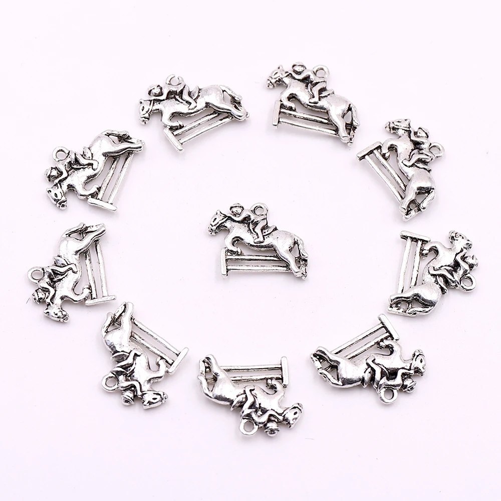 حار الفضة المعادن DIY الحيوانات سحر اكسسوارات للمجوهرات أقراط أساور صنع الحصان سباق سحر لصنع المجوهرات