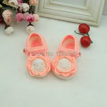 Ручной работы e младенца вязания крючком Обувь крючком Детские Обувь Вязание малыша Обувь крючком для новорожденных девочек Обувь