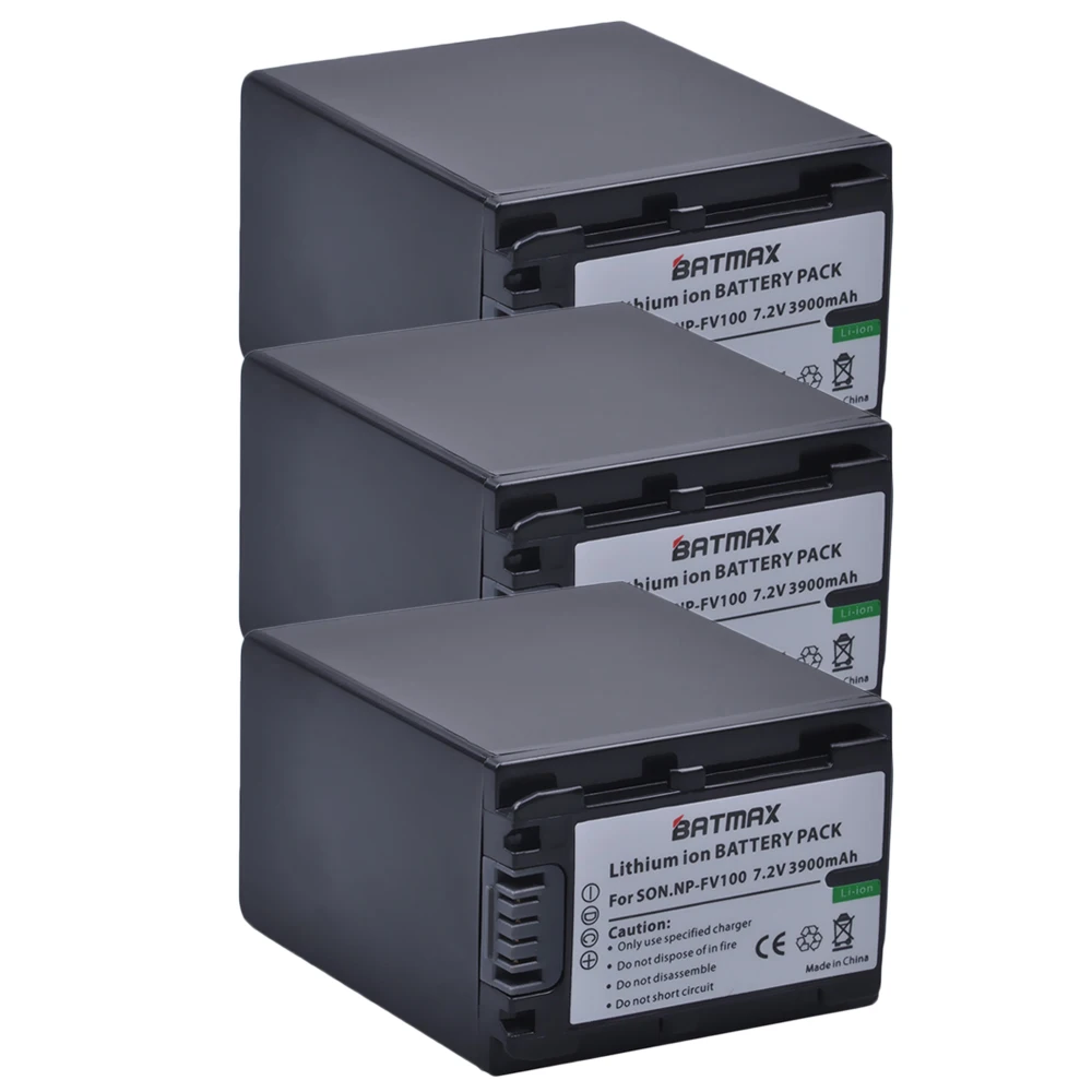 3 шт. 3900 мАч NP FV100 батарея + зарядное устройство для Sony FV30 FV50 FV70 SX83E SX63E FDR AX100E HDR