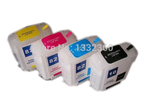4PCS 1 Set Refillable ink cartridge for HP10 82 ink refill kit for HP Designjet 500 500ps 800
