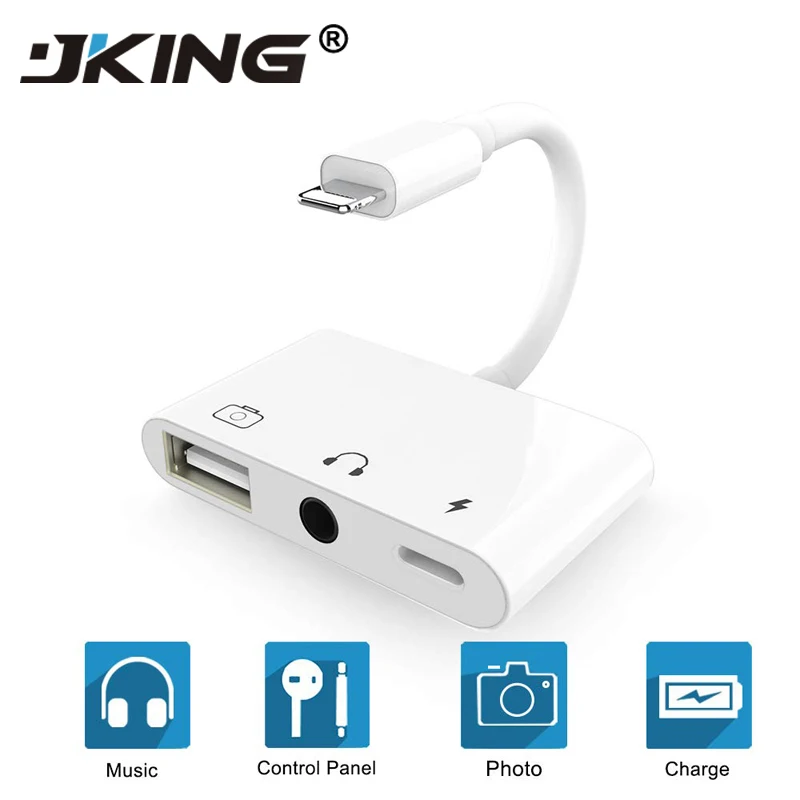 3 в 1 адаптер конвертер для Lightning до 5 мм аудио OTG USB 0 камера ридер с зарядным портом