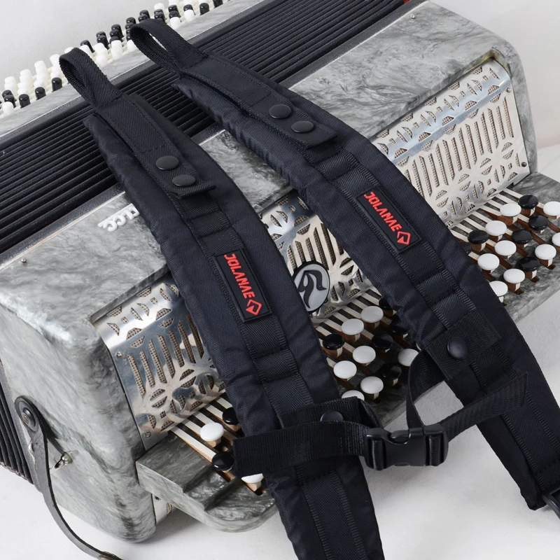 48/60/80/96/120 bass accordion straps, nylon, adult black, general