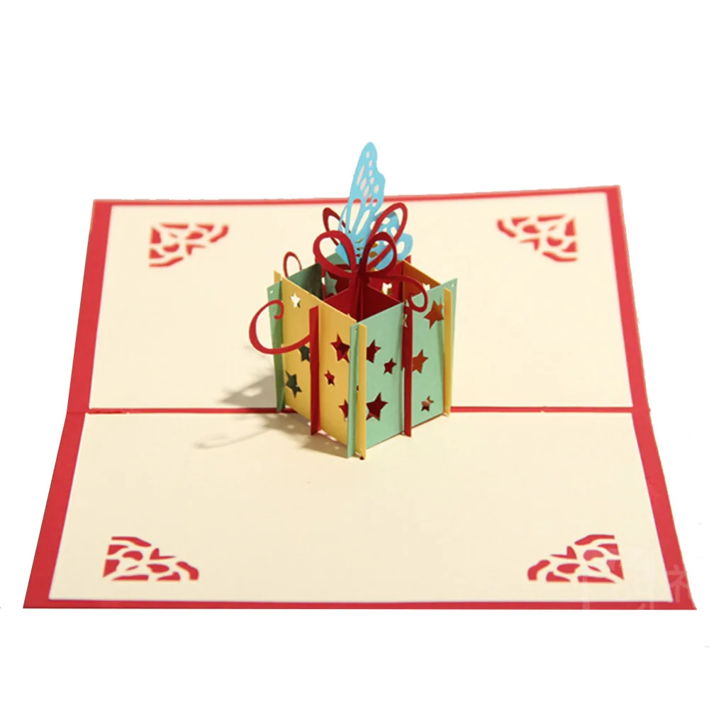 Happy Birthday Gift box & Butterfly Handmade Creative 3D