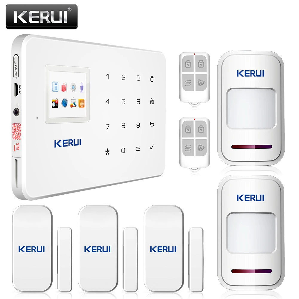 

New arrival! High quality KERUI Wireless GSM home alarm system Intelligent perimeter security system+Sensor Door+wireless pir