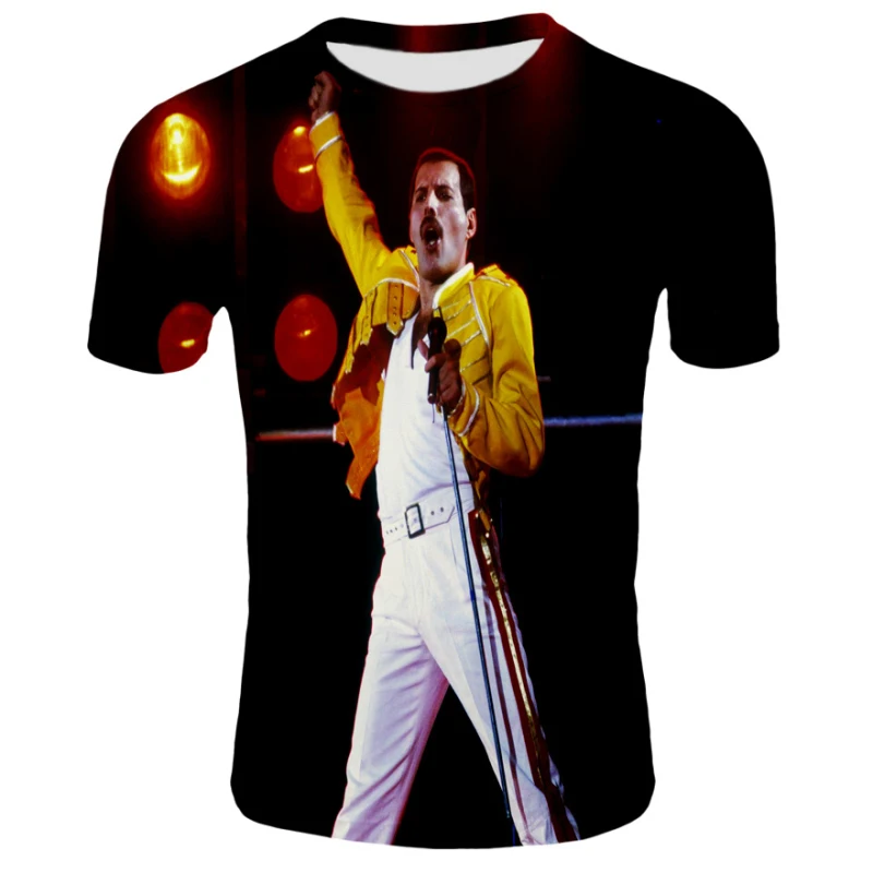 

2019 Freddie Mercury The Queen Band t-Shirt Mens Hip Hop Rock Hipster men t Shirt Casual Tshirts harajuku Top Tees streetwear