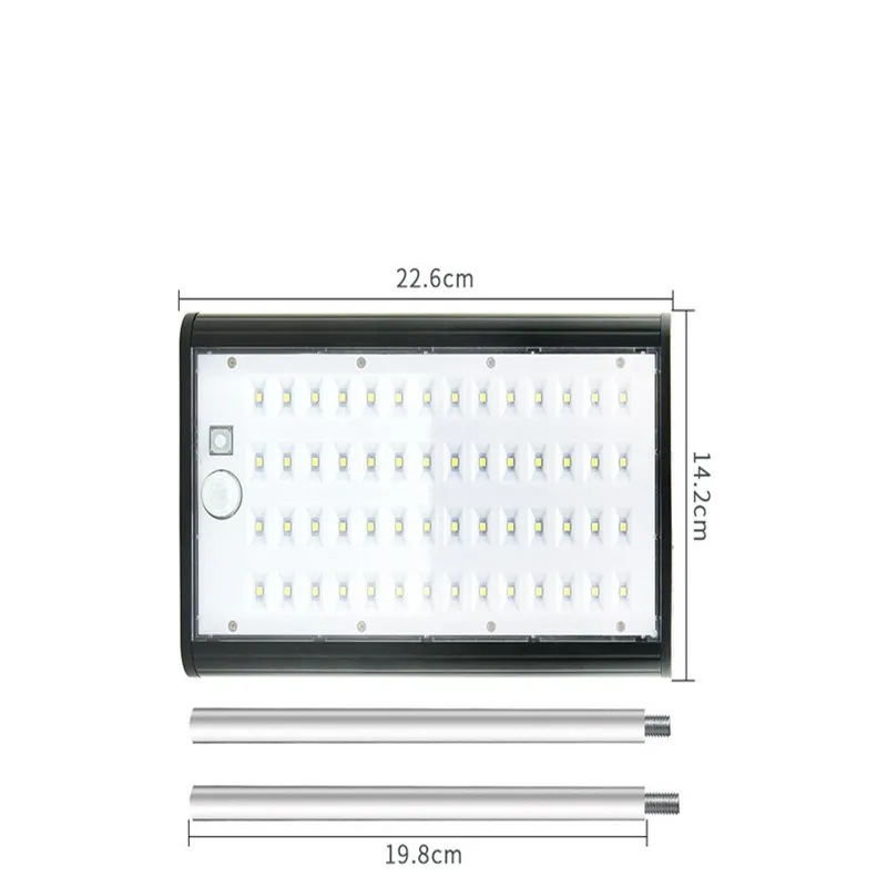 

56 LED Solar Street Light Wall Lamp 4 Modes Motion Sensor IP65 Waterproof Security Lamp Solar Lamp for Garden Yard with Stand