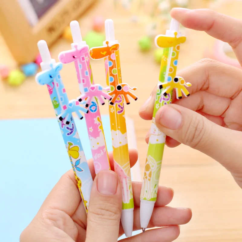 

1PCS Multicolor Korea Cute Cartoon Ball Pens Plastic Kawaii Korean Stationery Giraffe Ballpoint Pen School Office Supplies Gifts