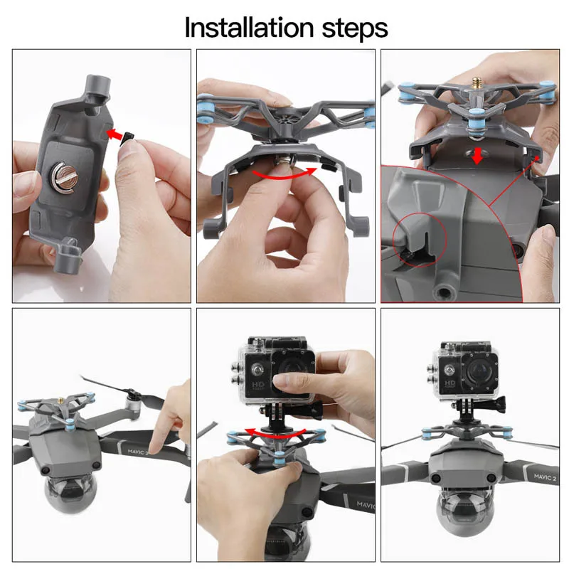 drone Body expansion bracket for gopro hero 7 6 5 4 3 sport Camera holder mounts for dji mavic 2 pro zoom drone 1 (6)