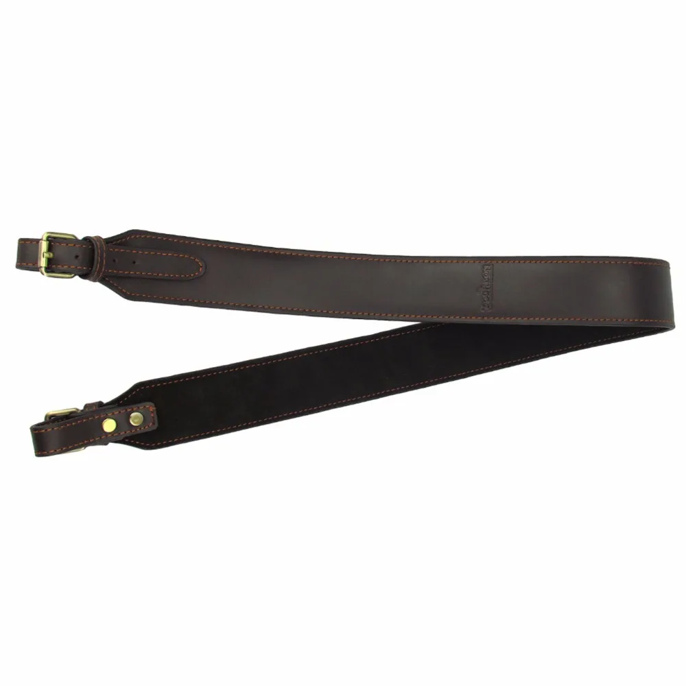 comprar Tourbon Tactical Shotgun Rifle Gun Sling Couro Genuíno Cinto com Fivela Comprimento Da Alça de Ombro Ajustável