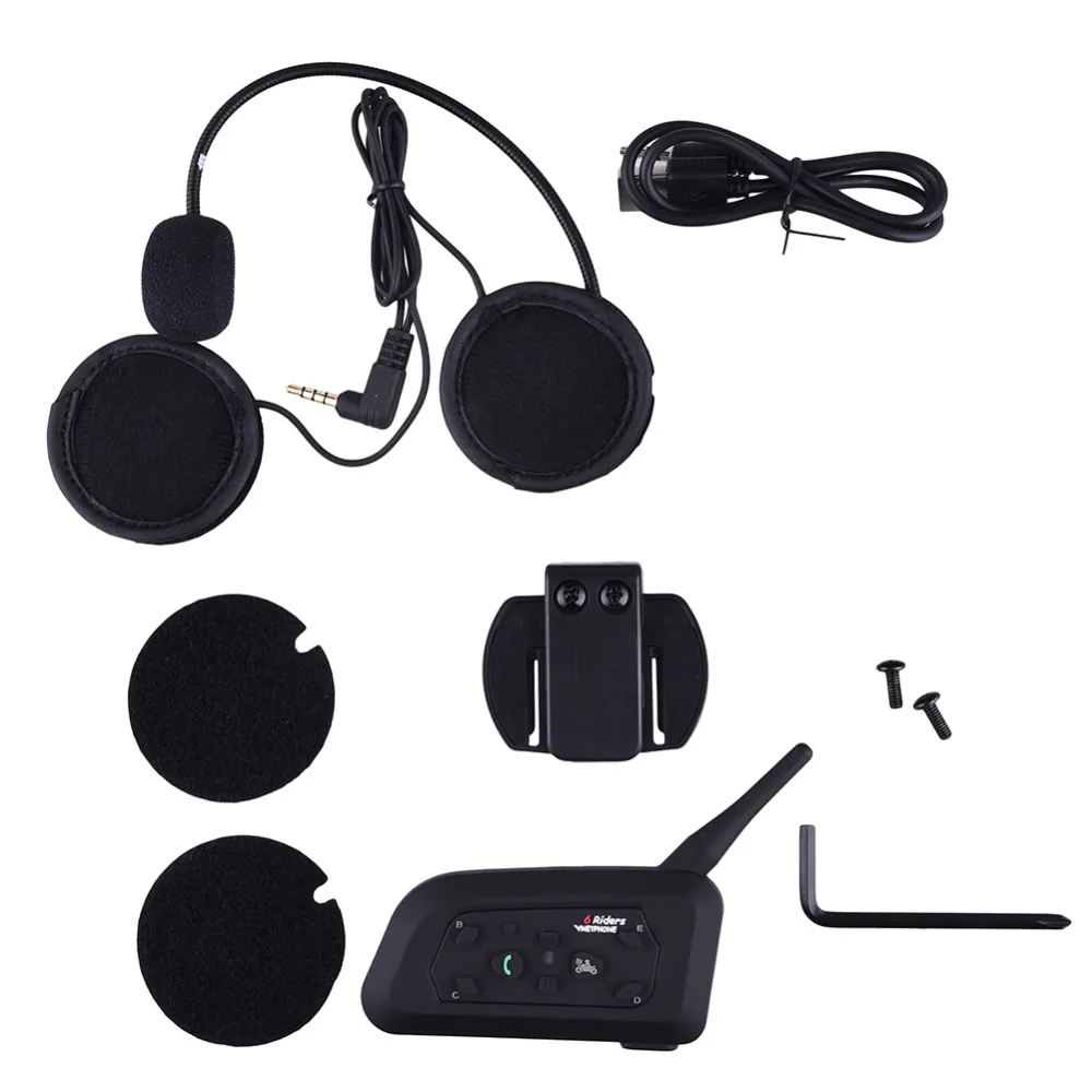 V6 Casco Intercom 6 Riders 1200 M Moto Auricolare Bluetooth Interfono  walkie talkie Casco BT Interphone|interphone motorcycle|interphone f5helmet  kit - AliExpress