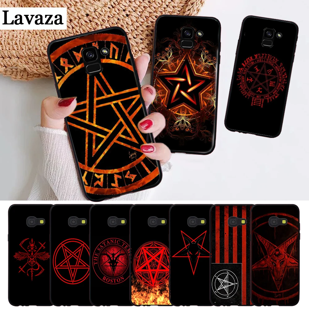 

Lavaza Pentagram Satanic Pentagram Design Silicone Case for Samsung A3 A5 2016 2017 A6 Plus 2018 A7 A8 A9 A10 A30 A40 A50 A70 J6