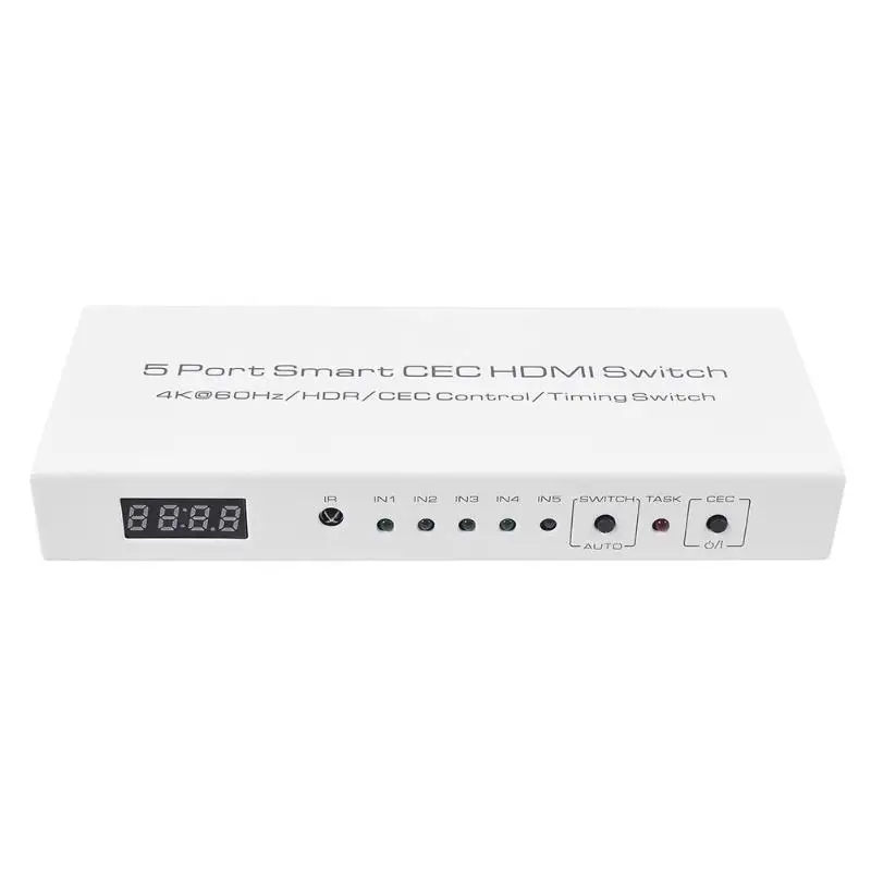 

HDMI True Matrix Switch 5 Input 1 Output 5 Port 4K HDR HDMI Switcher Selector Splitter ARC Optical SPDIF EDID for PS4 TV