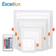 Светодиодный панельный светильник 3 Вт 6 Вт 12 Вт 18 Вт Светодиодный светильник с регулируемой яркостью теплый белый/белый светильник квадратный светодиодный панельный светильник RGB+ RGB Беспроводное управление