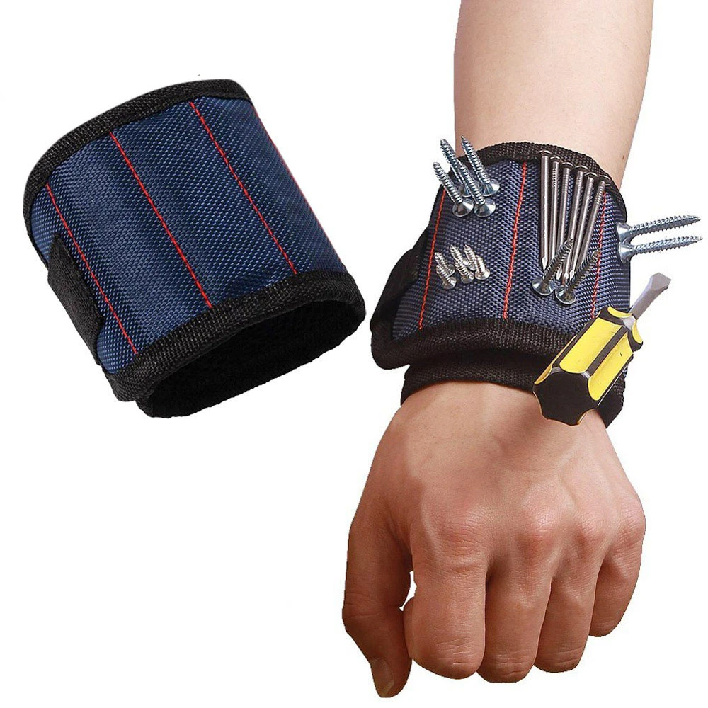 

Polyester Magnetic Wristband Bag Portable Tool Electrician Wrist Tool Belt Screws Nails Drill Bits Holder Repair Tools