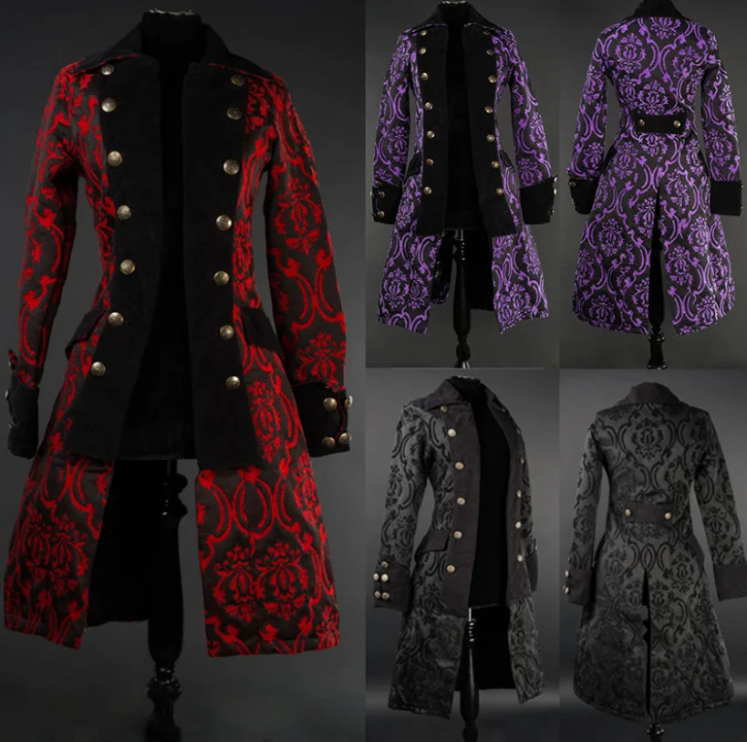 

Pirate Jacket Medieval Traditional Adult Gentlemen Trench Coat British French Trenchcoat Costume 2019cosplay costume