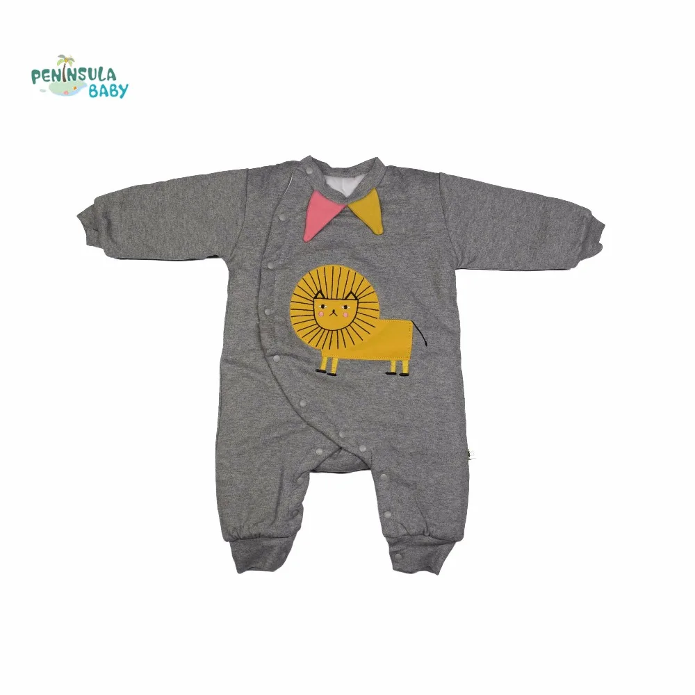 

2017 Autumn Winter Cute Animal Unisex Baby Rompers Long Sleeve Covered Button Cotton Cartoon Design Brand Baby Clothes Outwear