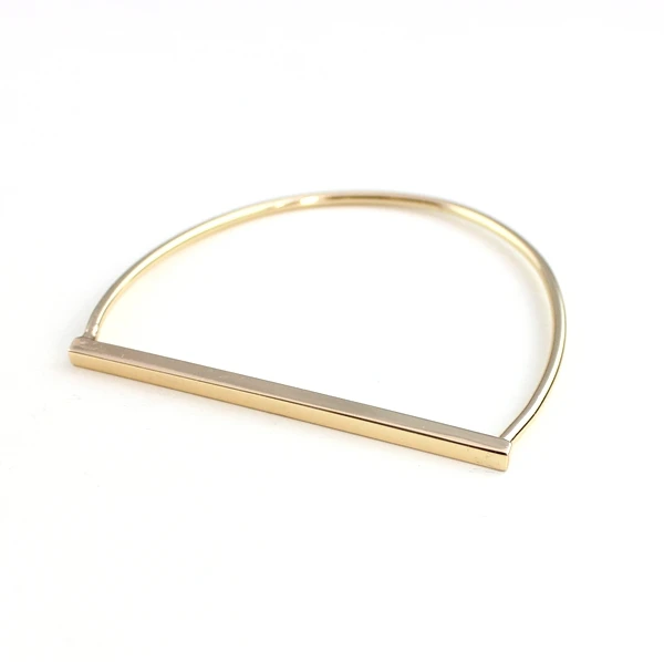 

2015 new style horseshoe shape simple style bar bangles gold Copper bracelets