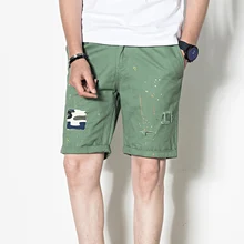 Шорты мужские повседневные летние хлопковые мужские короткая длина до колена бермуды шорты с дырками для мальчиков для отдыха фитнес дышащие шорты брендовая одежда