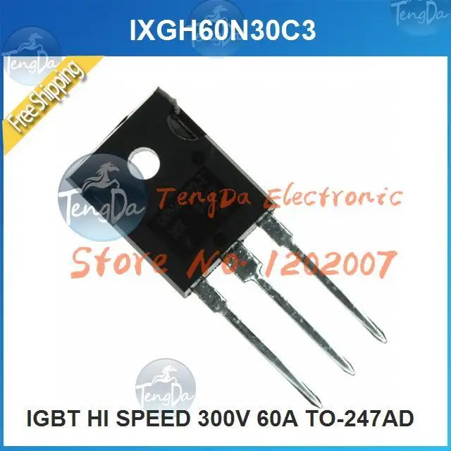 무료 배송 5 개/몫 IXGH60N30C3 IGBT 안녕 속도 300 볼트 60A TO 247AD 60N30 IXGH60N30 ...