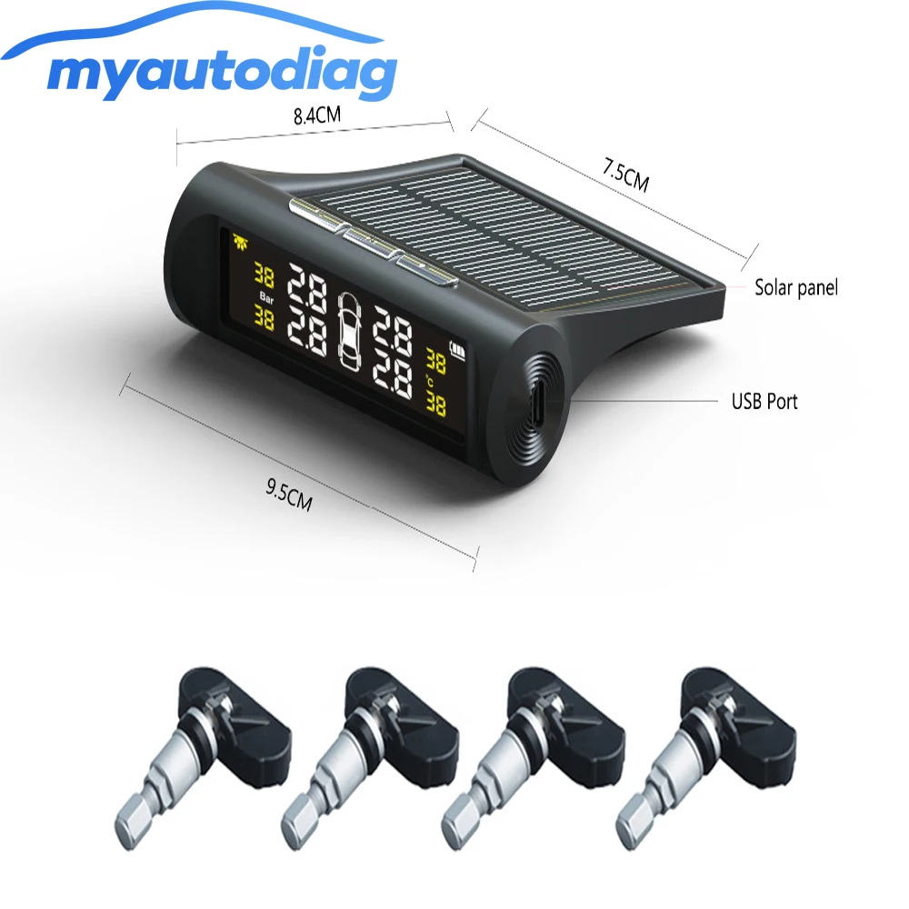 2018 Pomotion умная Автомобильная TPMS система мониторинга давления в шинах Солнечная