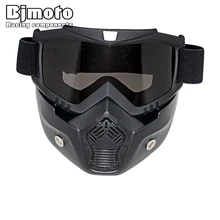 New Motocross Detachable Modular Mask Goggles And Mouth Filter for Motorcycle Open Face Vintage Helmet