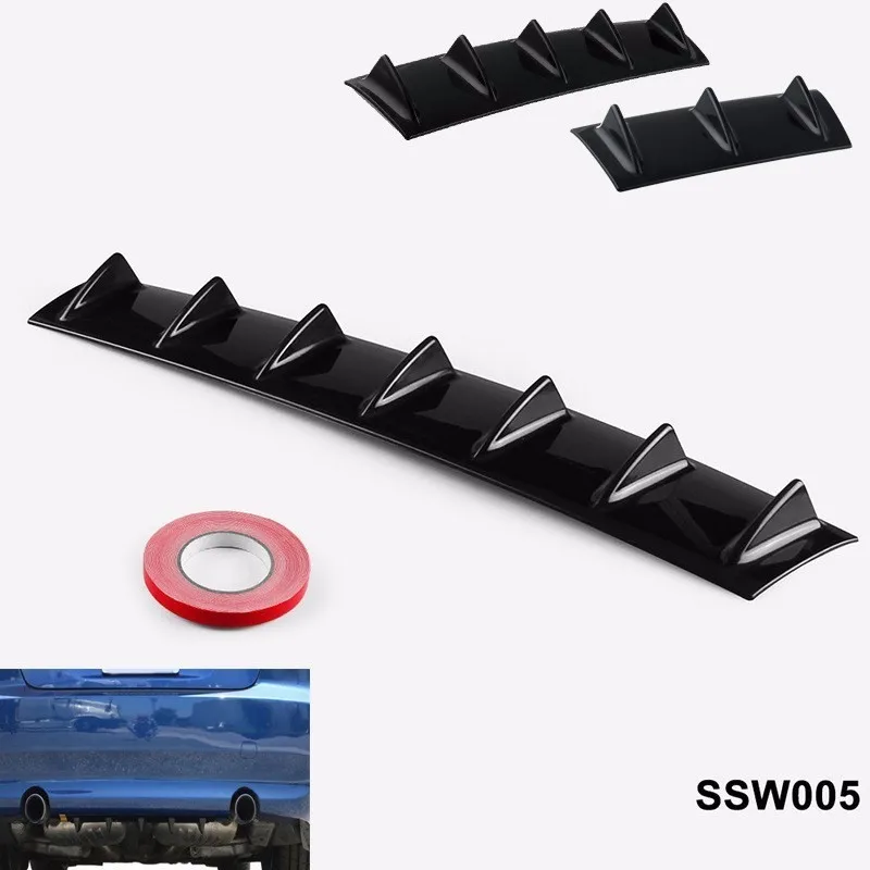 

Universal car Black Rear Bumper Lip Spoiler Chassis Diffuser 3 5 7 Fin Shark Fin Style ABS Plastic auto refit SSW005