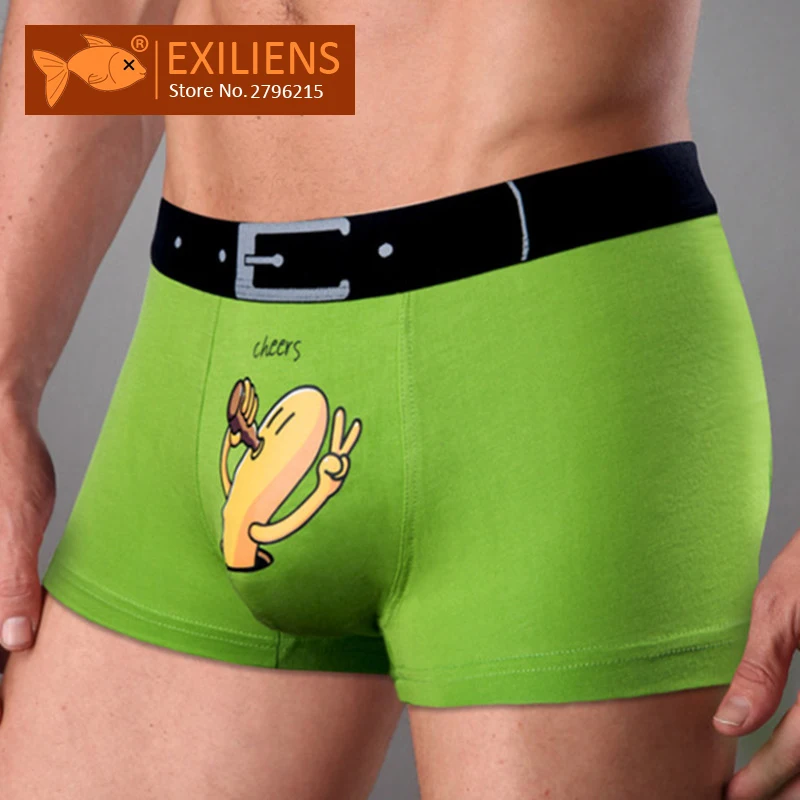 Бренд EXILIENS, новинка, мужское нижнее белье, боксерские, Модальные, Homme Boxershorts, мужские боксеры, сексуальные мужские трусы с рисунком, размер M-3XL 093001