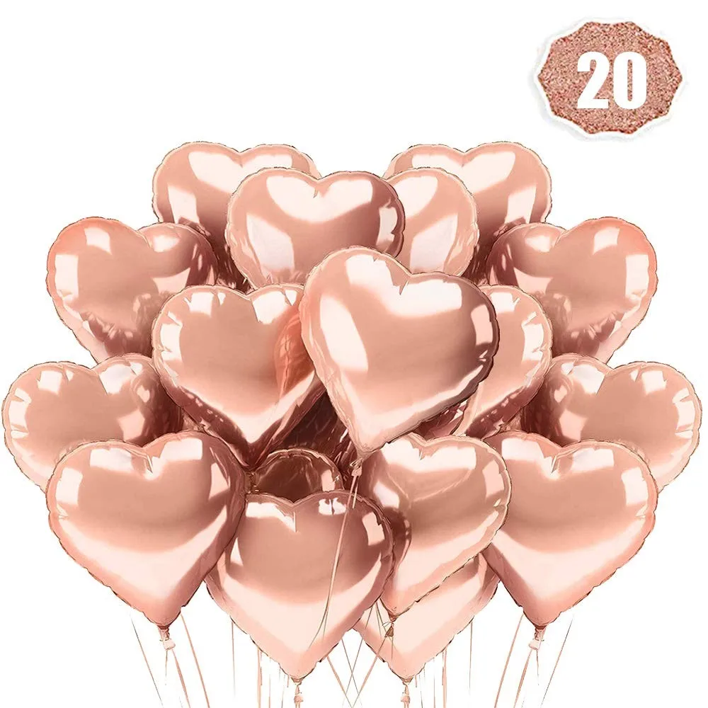 

2019 New Happy Birthday Decor Balloons Kit Rose Gold Birthday Banner Confetti Balloons 20 Confetti Balloons Love Balloon
