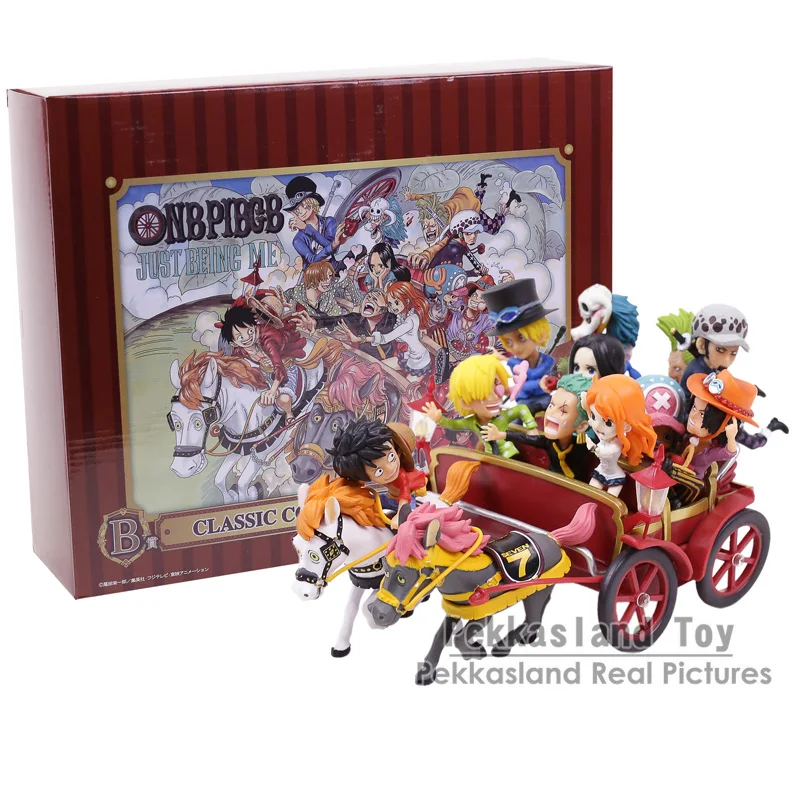 

Anime One Piece 20th Anniversary Luffy Zoro Sanji Nami Ace Sabo Law Boa Hancock Carriage Ver. PVC Figures Toys Set