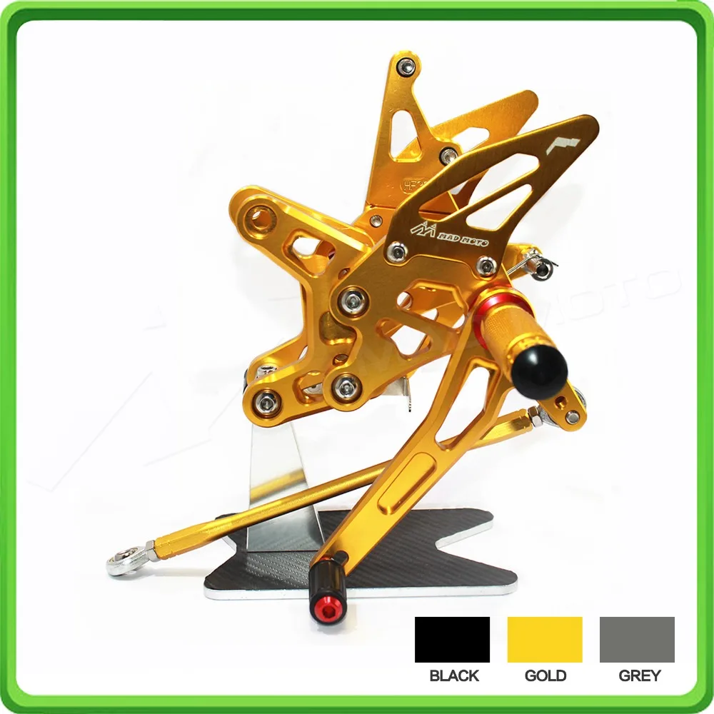 

Motorcycle Adjustable Rearsets rear set sets footrest foot pegs pedal For Kawasaki Ninja ZX6R ZX 6R ZX-6R 2007 2008 07 08 Gold