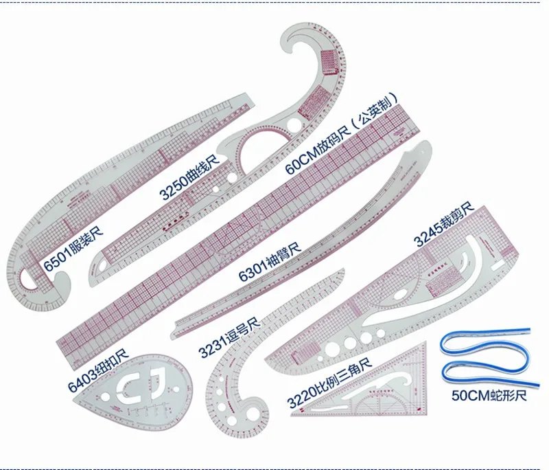 9 шт./компл. линейка для резки Швейные Ноги Портной-ножной положить данные критерии крем для рук против французской кривой резка Ножи линейка манжеты Кнопка Comma