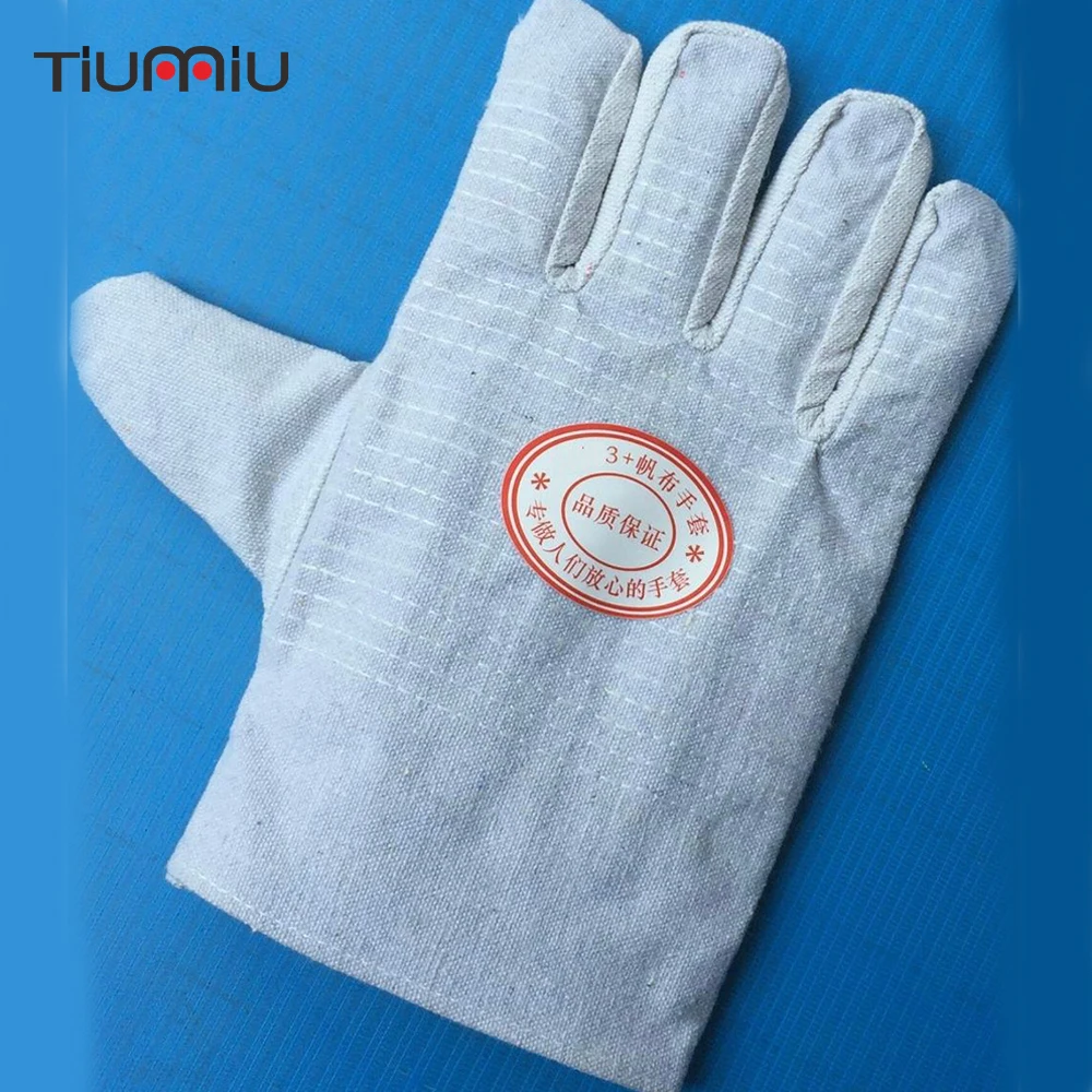 10 пар рабочие перчатки утолщение износостойкие защитные сварщик холст перчатки трудовые страхование поставок