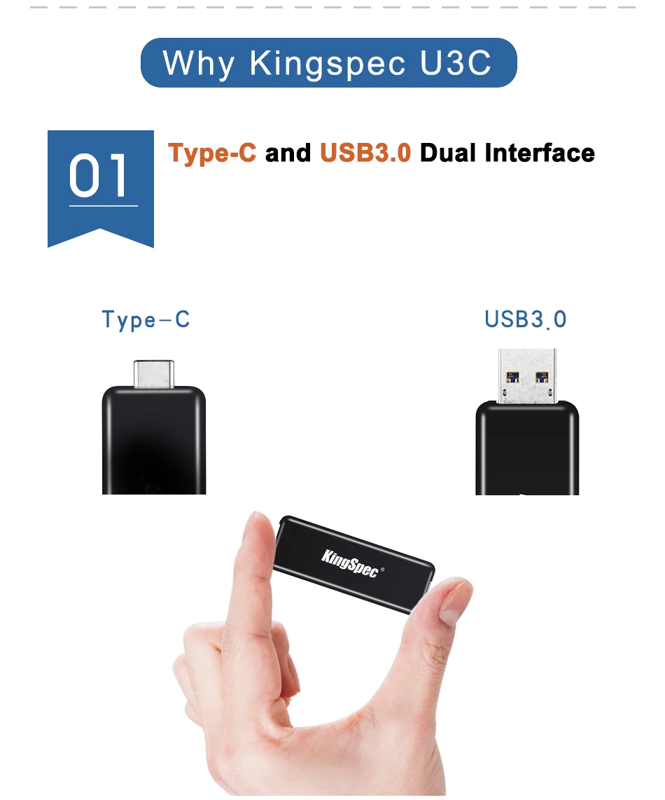 Смартфон type C USB 3,0 32 ГБ флэш-накопитель 32 Гб 64 Гб 128 ГБ металлическая u-образная Флешка карта памяти высокоскоростной KingSpec поступление