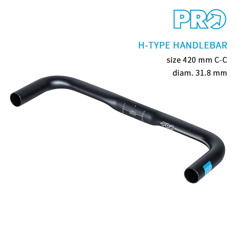

SHIMANO PRO Road Bicycle Handlebar H-Type Black 31,8mm (420mm) Aluminum