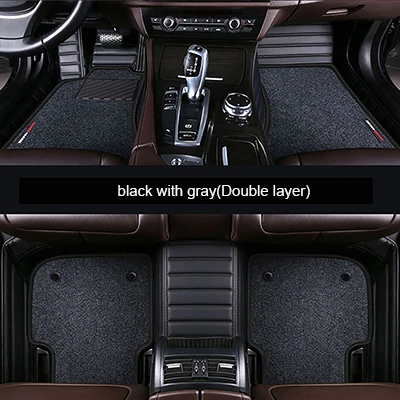 HLFNTF индивидуальный автомобильный коврик для Volkswagen vw polo passat b5 6 golf tiguan jetta touran touareg автомобильный Стайлинг - Название цвета: black-gray