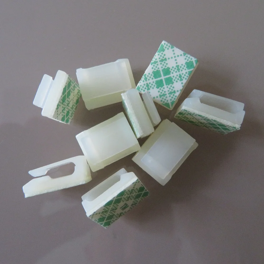 

50pcs Nylon Plastic stick on Self-adhesive fixed Cable Clamp Wire Clip block holder fixed plate seat 3M tape