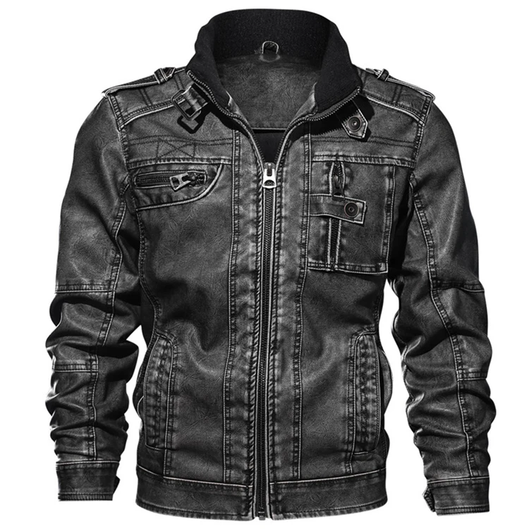 Drop shipping Plus Size 7XL Men`s PU Jacket Leather (6)